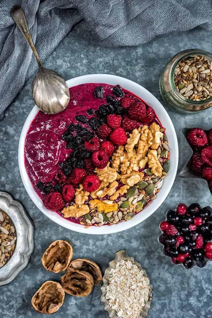 Mixed berry smoothie bowl
