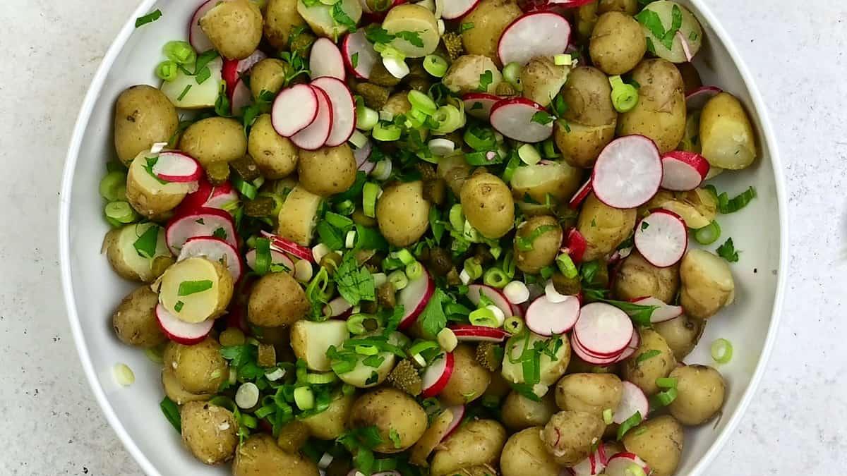 potato salad in a bowl