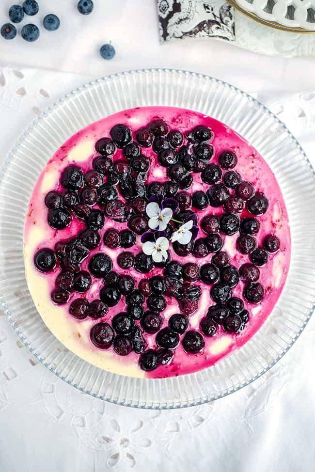 No-Bake Blueberry Lime Cheesecake