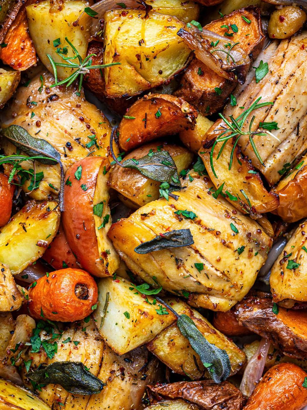 One Pan Autumn Chicken Dinner (Air Fryer or Oven)