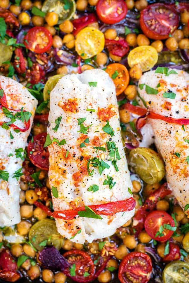 One-pan Cod with Chorizo and Chickpeas
