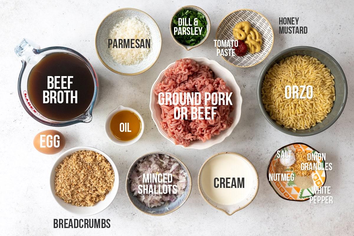 ingredients for one pot Swedish meatball pasta recipe