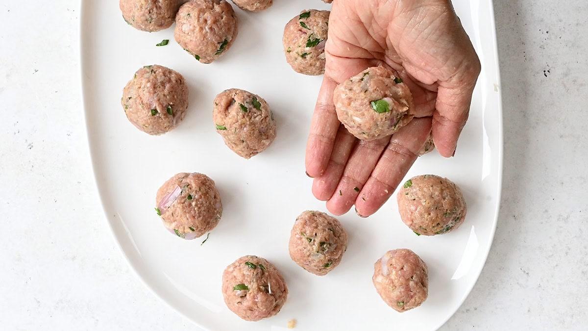 forming meatballs