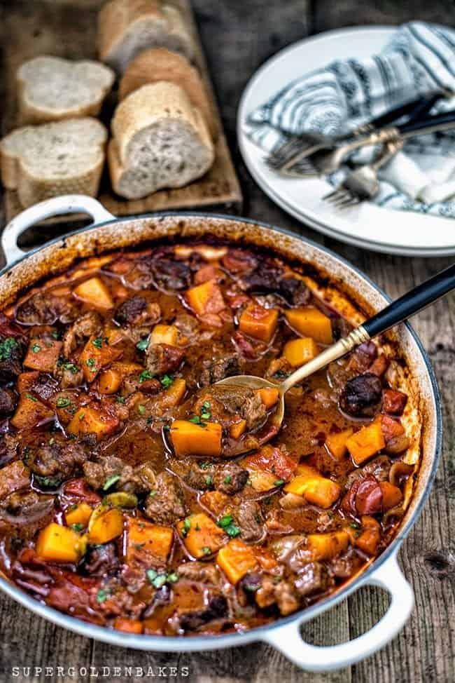 Vietnamese Beef Stew in a shallow casserole dish