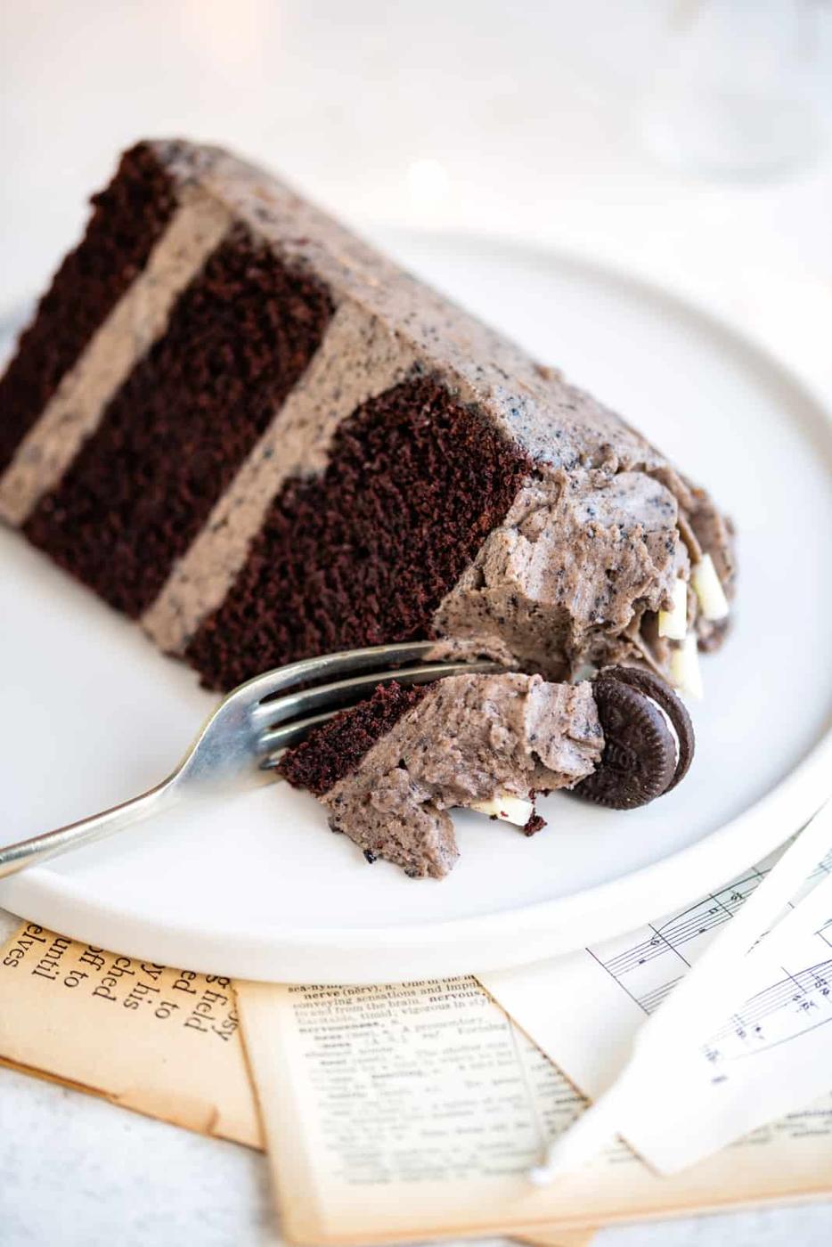 slice of Oreo birthday cake