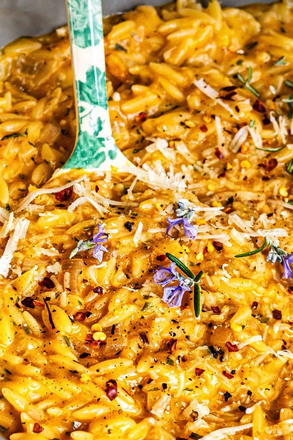 Creamy Orzo With Rosemary Browned Butter