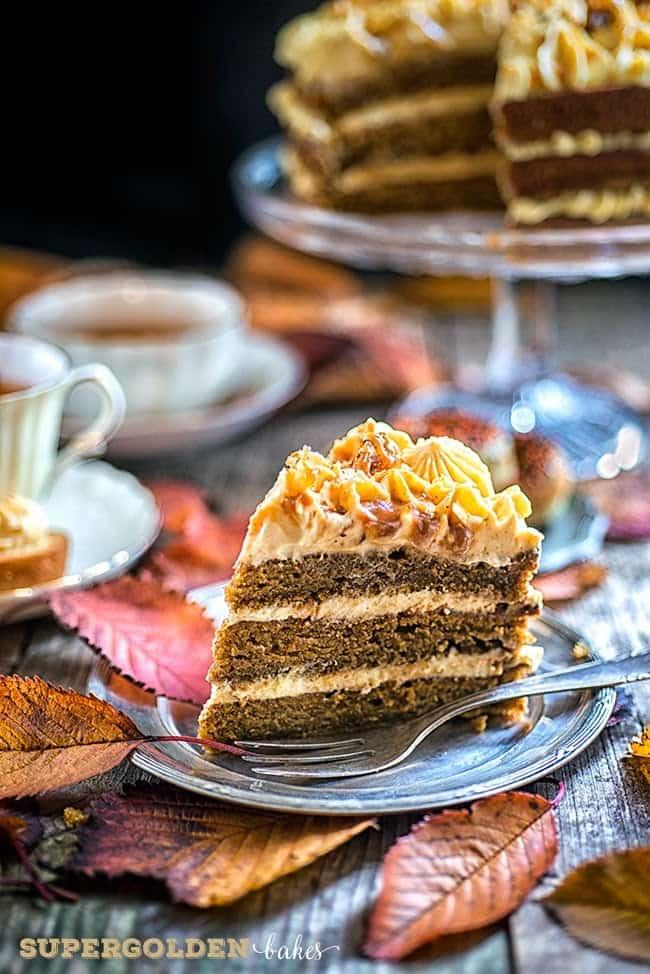 Pumpkin Praline Cake Slice