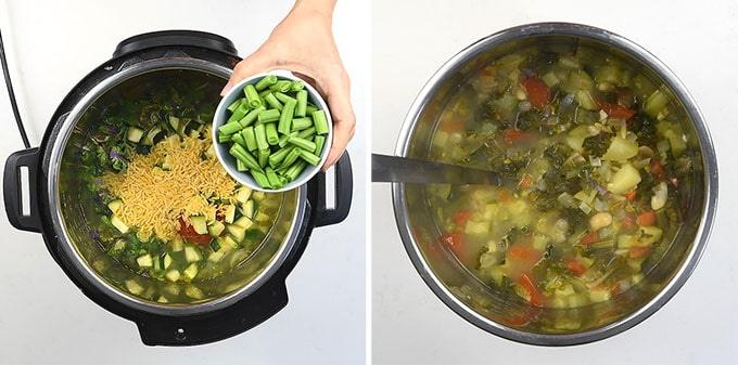 Making pistou soup in an Instant Pot
