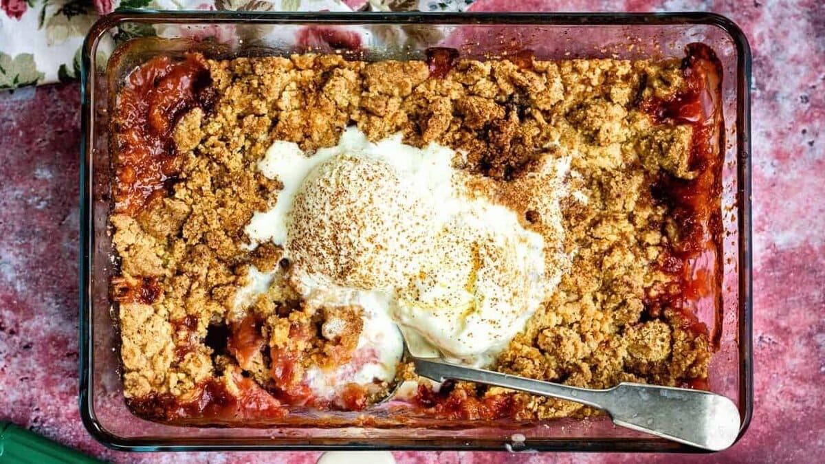 Plum and Apple Crumble
