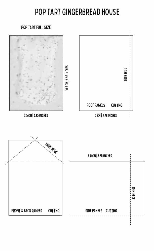 Pop Tart Gingerbread House Template