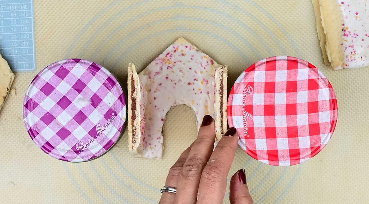 constructing a gingerbread house