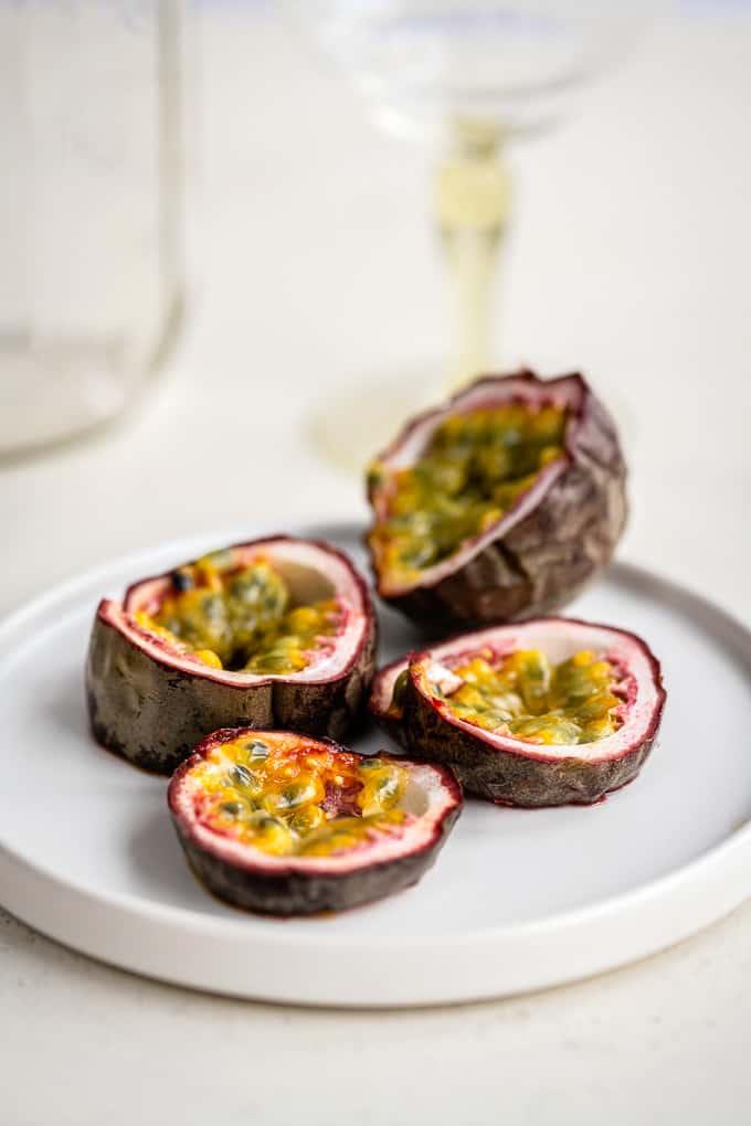 sliced passion fruit