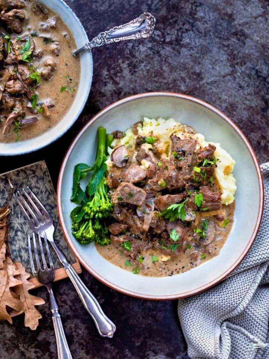 Creamy Steak Diane (Instant Pot or Crockpot!)