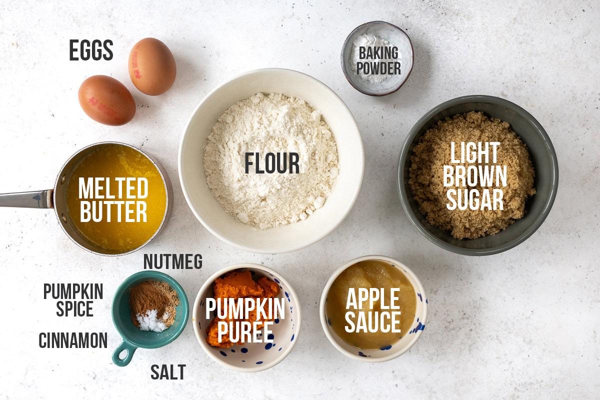 ingredients for Pumpkin Apple Bread