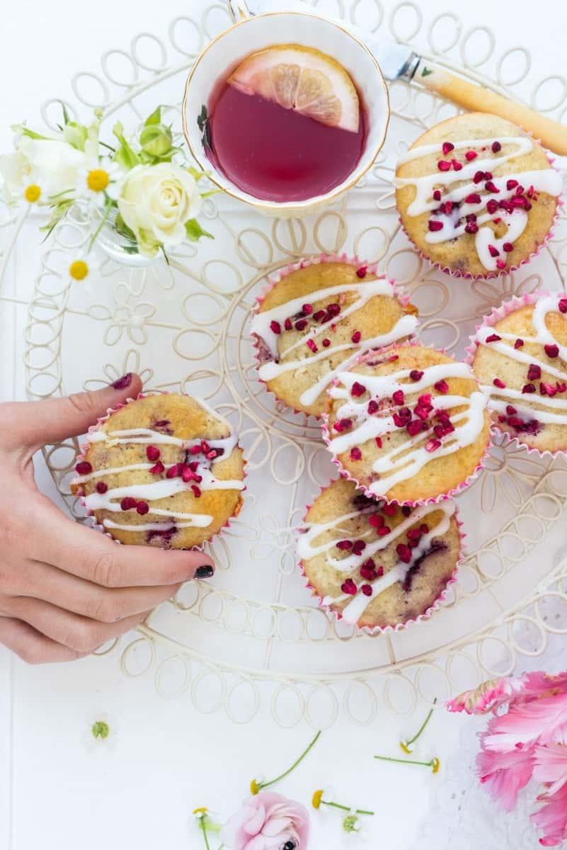 Super-easy raspberry and white chocolate muffins