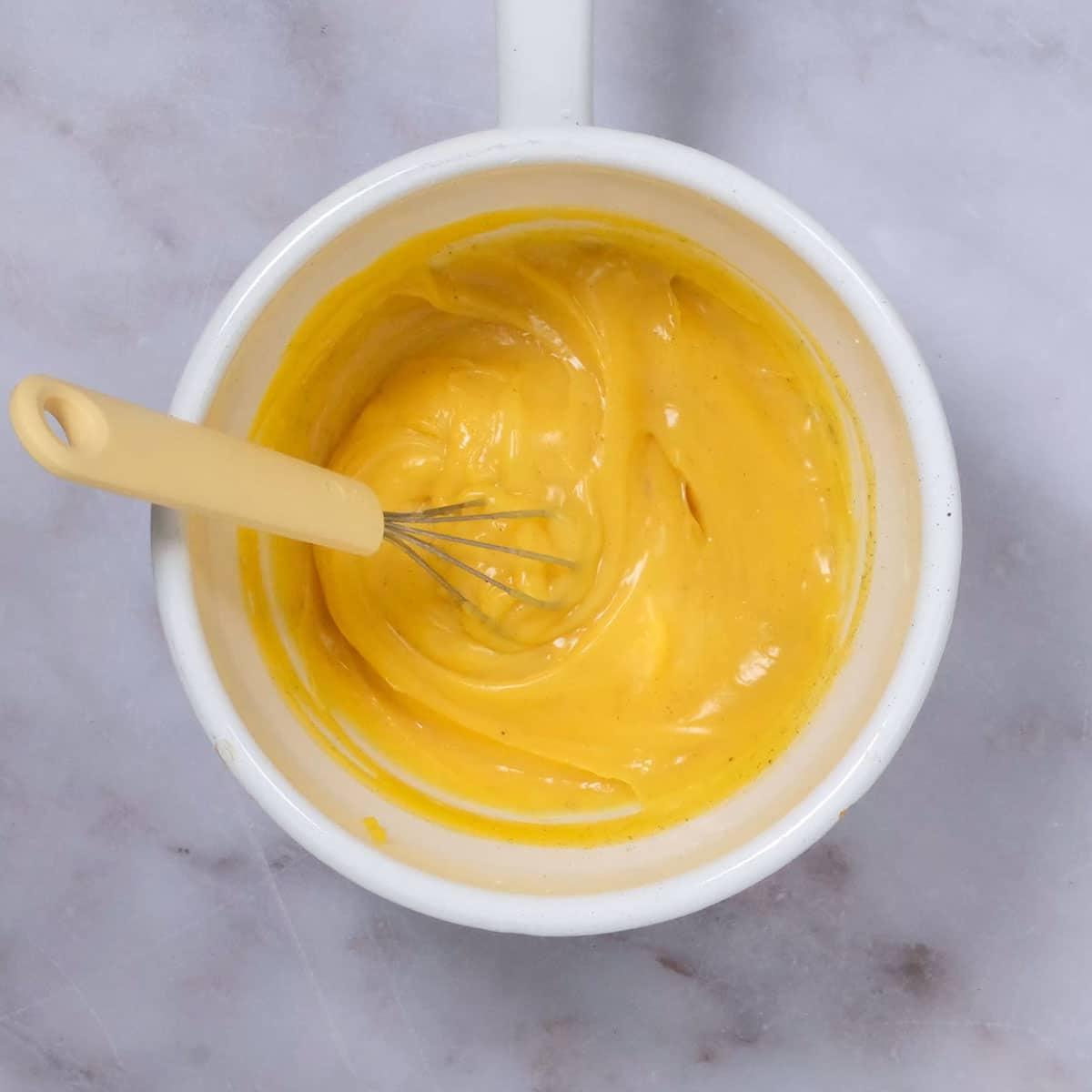 custard in a saucepan