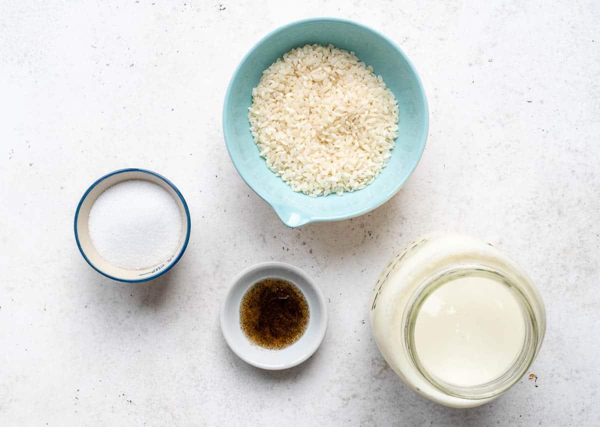 Rice pudding ingredients