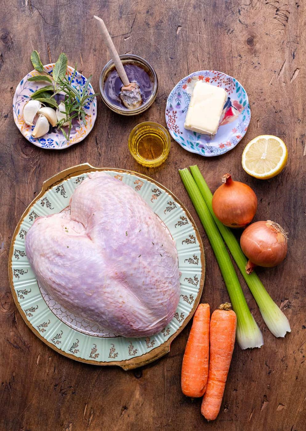 ingredients for roast turkey crown