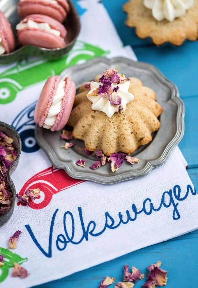 Rose and Almond Financiers with Rose Cream