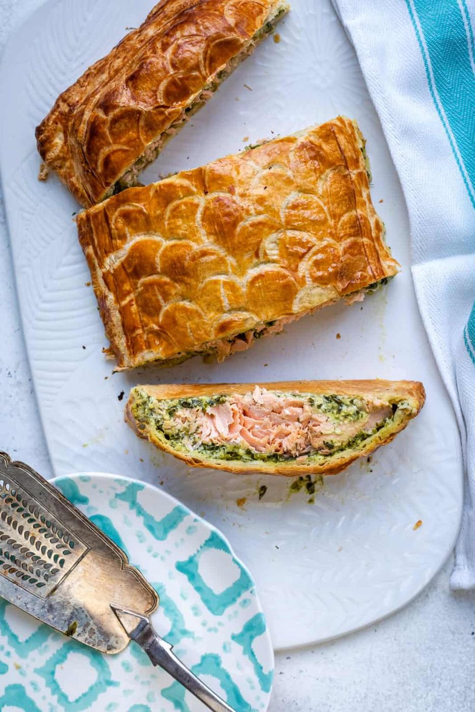 sliced salmon en croute