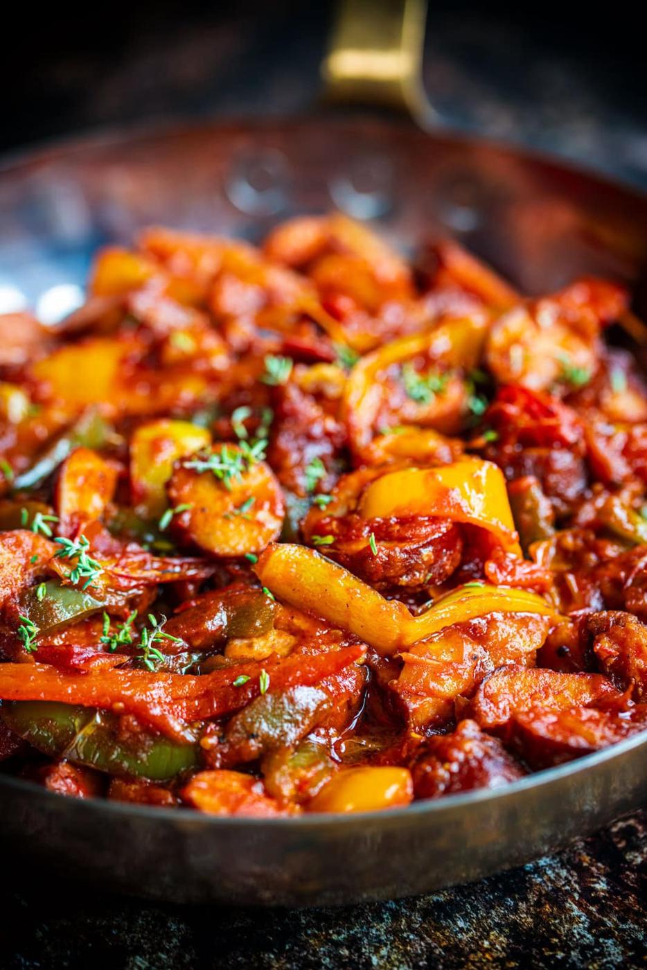 Sausage and Peppers Recipe (Greek Spetzofai)