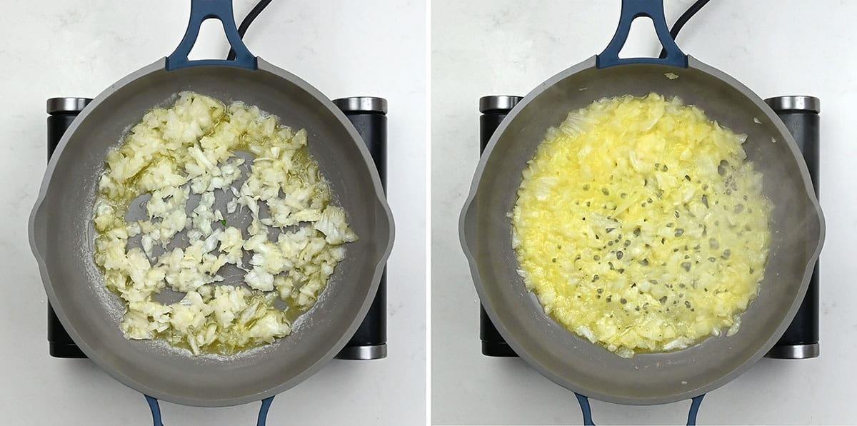 cooking onion in butter