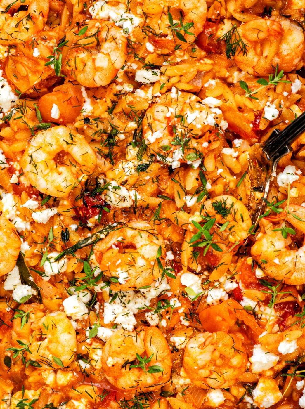 Shrimp Orzo Recipe With Feta and Tomatoes