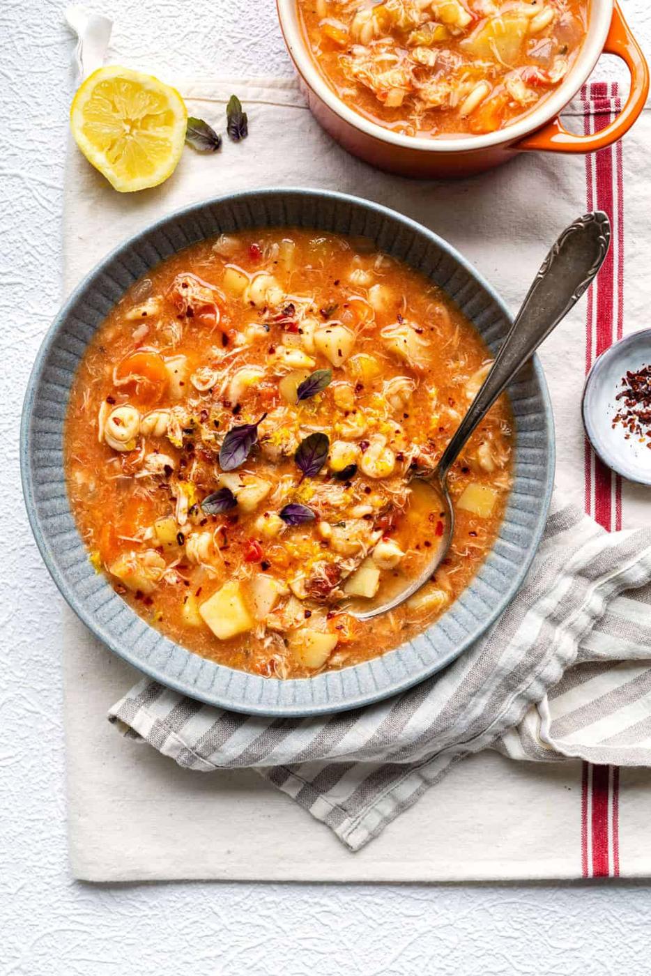 Sicilian Chicken Soup | Slow Cooker or Hob