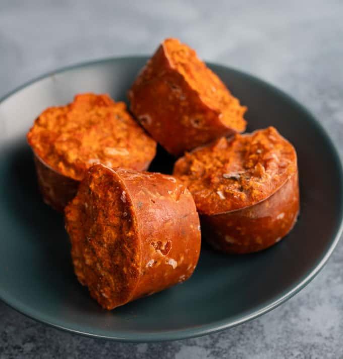 Frozen cubes of bolognese sauce