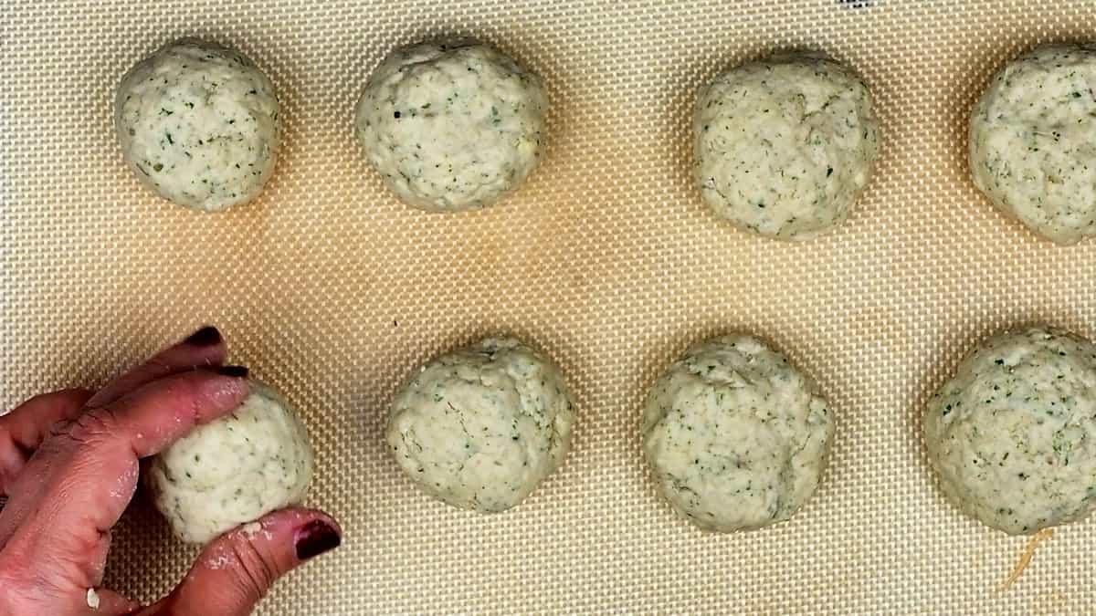 Rolling dumplings for stew