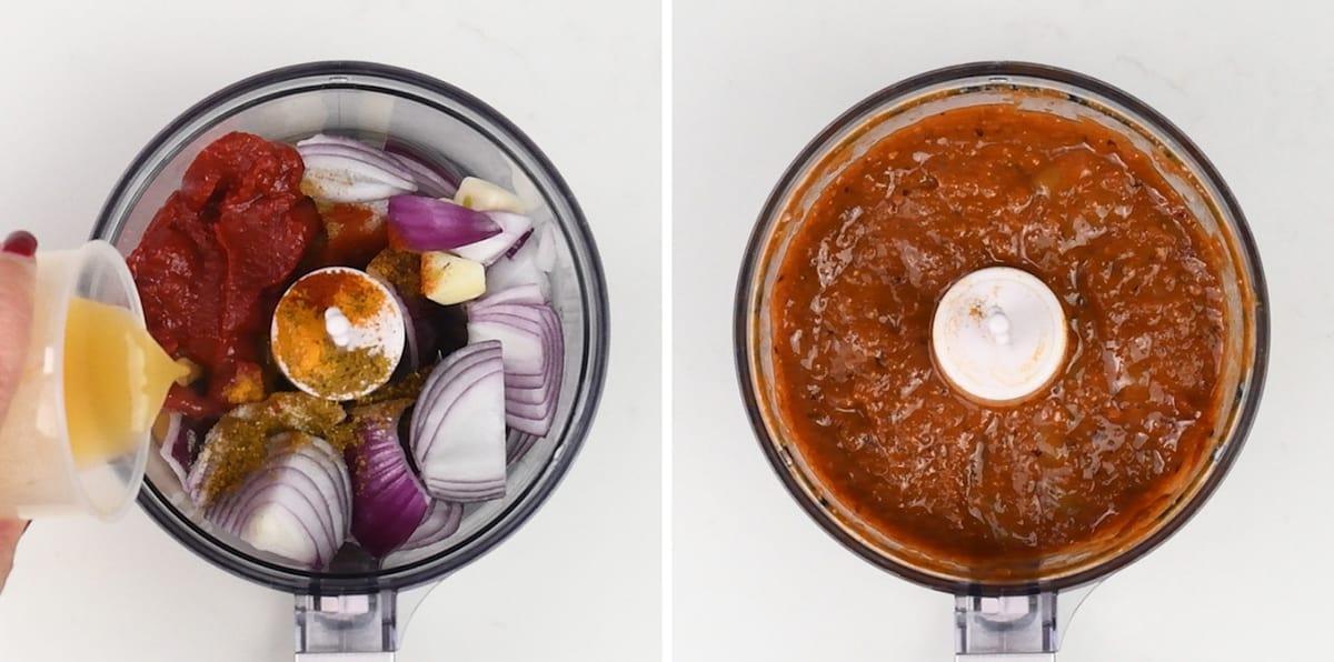 Making curry paste in a mini food processor