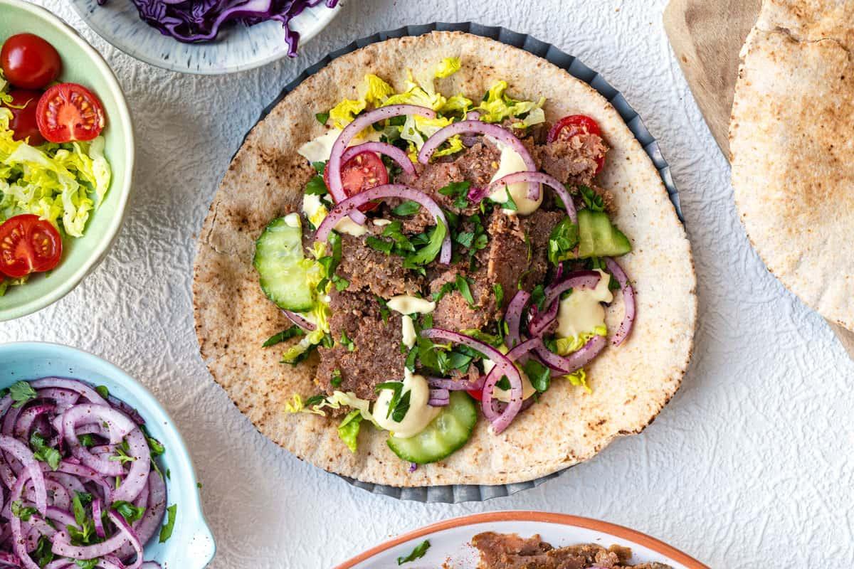 Homemade doner kabab