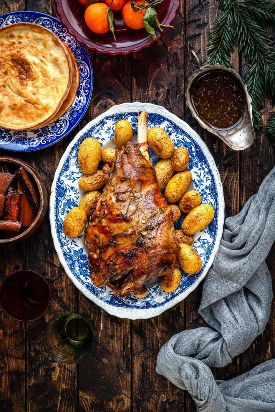 Roast Leg of Lamb with Yorkshire Pudding Wraps