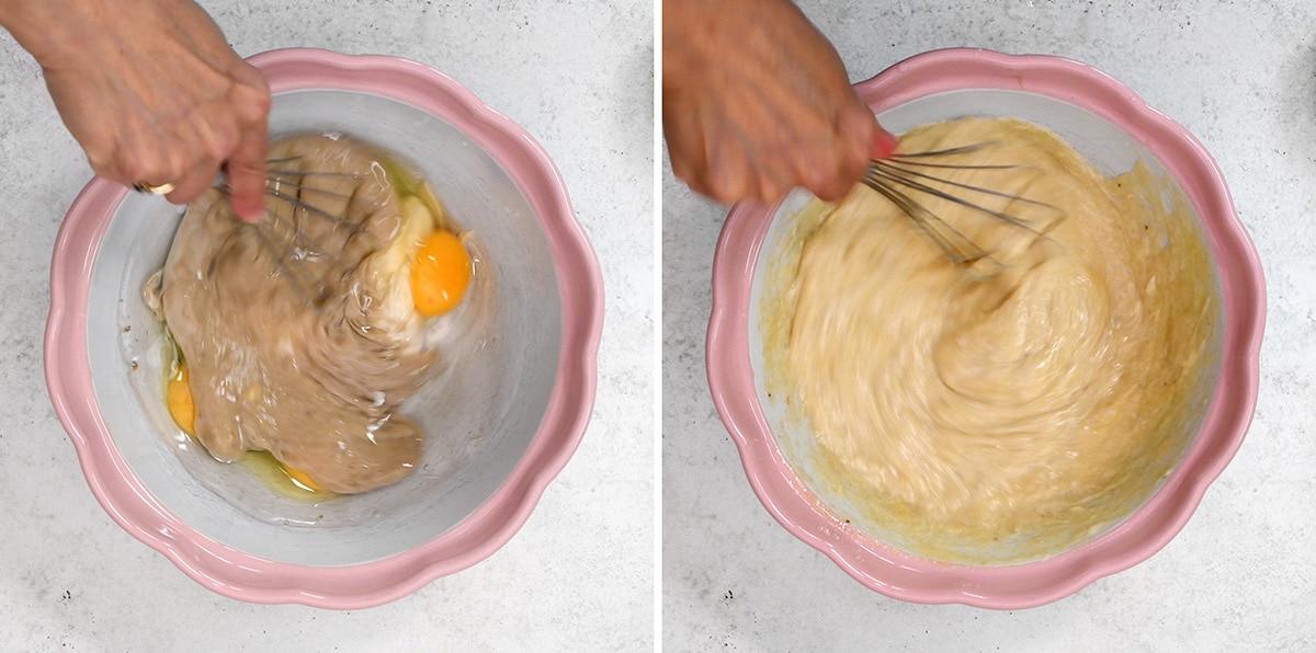 sourdough banana bread process shots