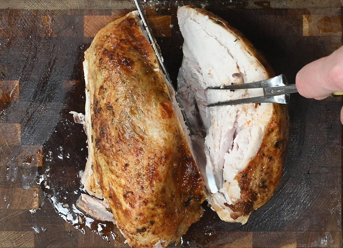 carving a turkey breast