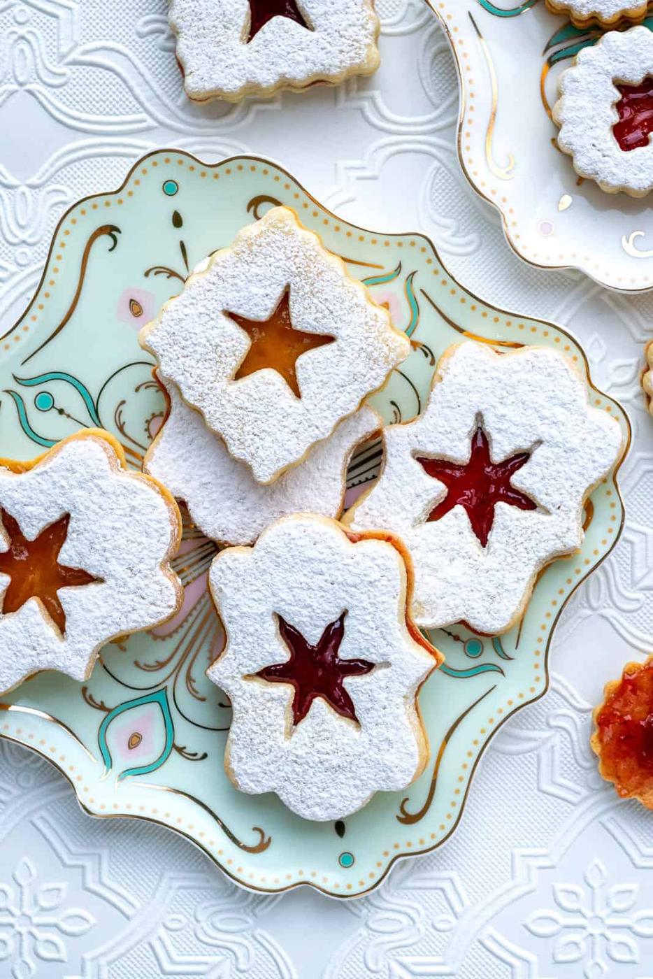 Plate of Linzer Cookies