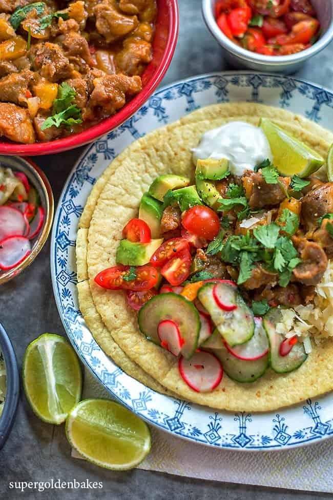 Spicy Korean pork tacos