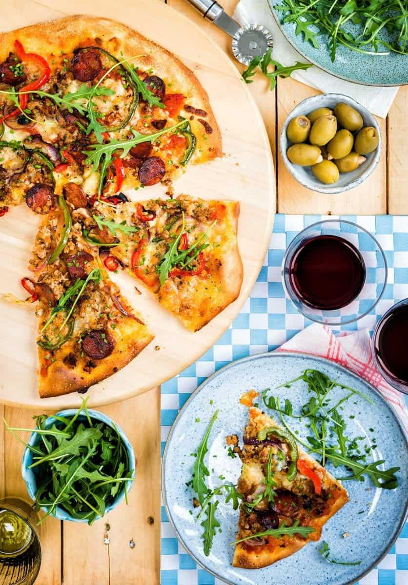 Spicy Sausage and Pepper Pizza