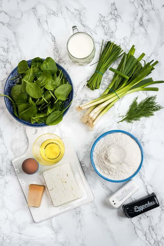 Spanakopita muffins ingredients
