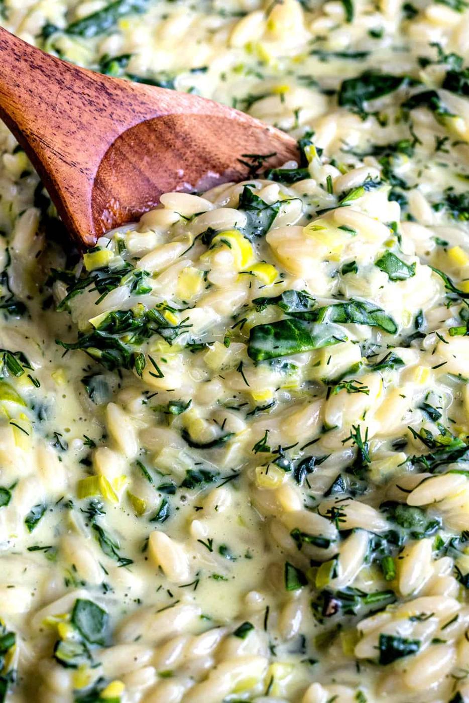 Creamy Spinach Orzo