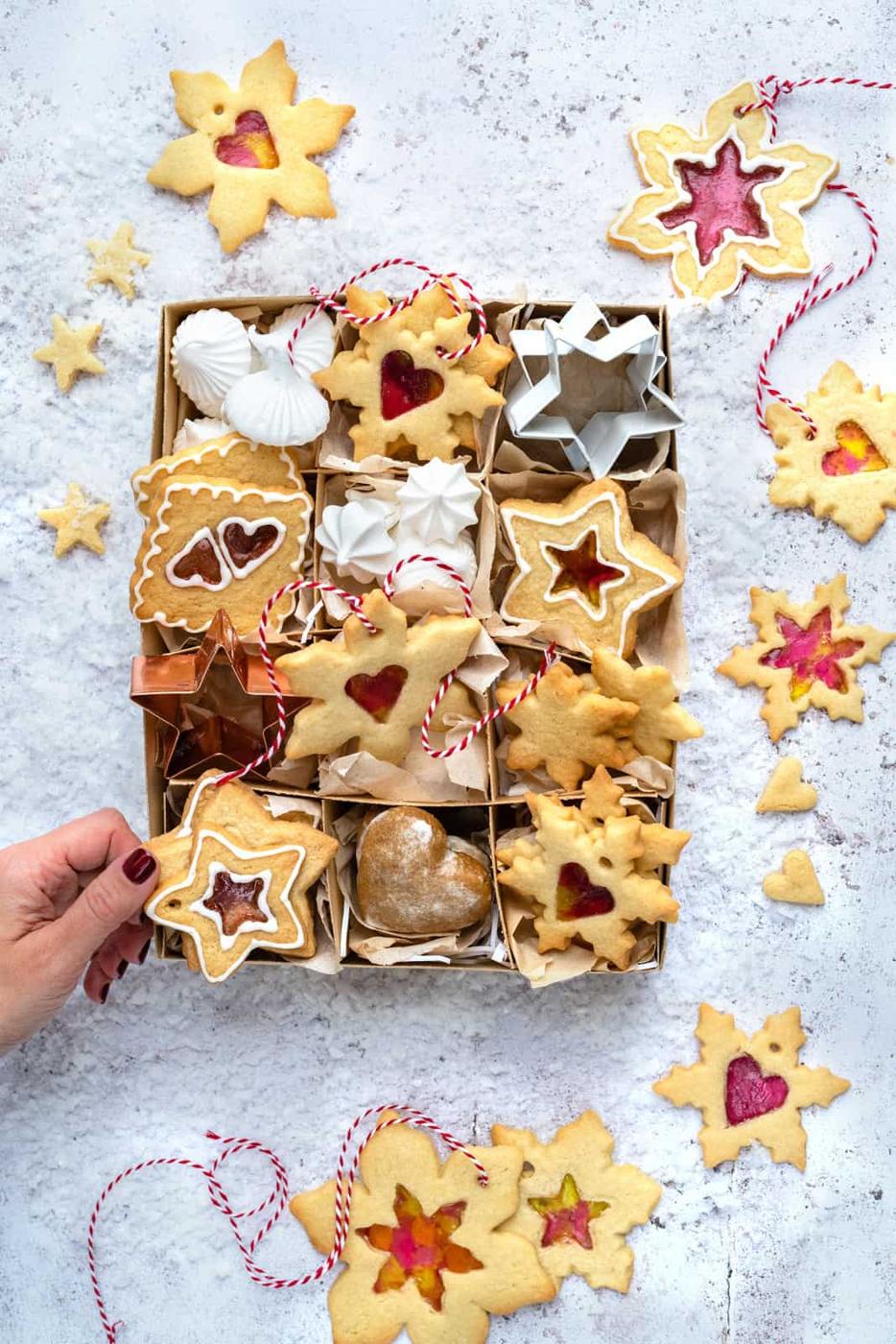 Assortment of cookies in a box