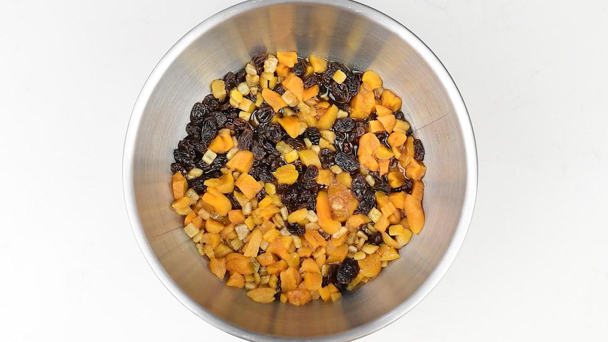 Soaking dry fruit in rum