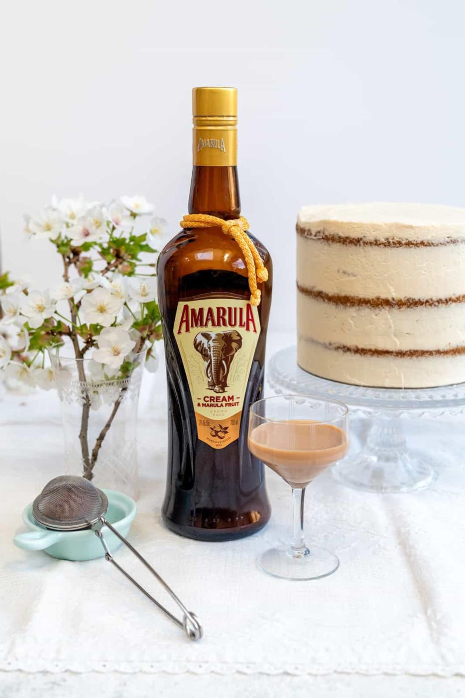Amarula Cream Liquor with small glass on side