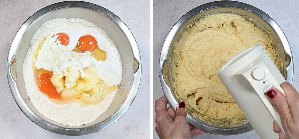 collage showing how to make coconut bundt cake