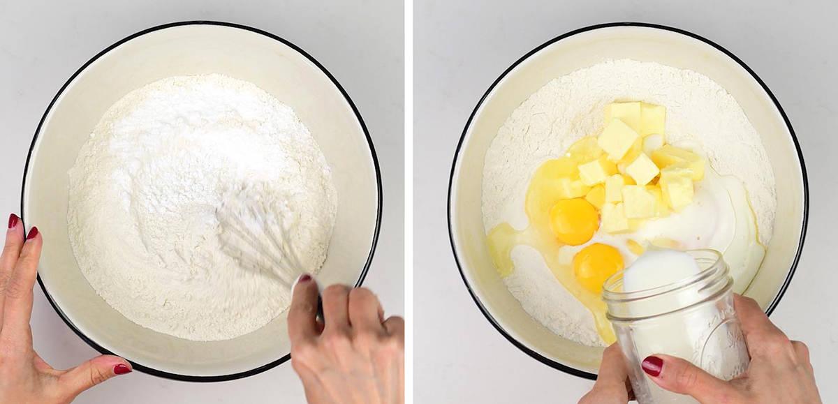 Making sponge cake collage