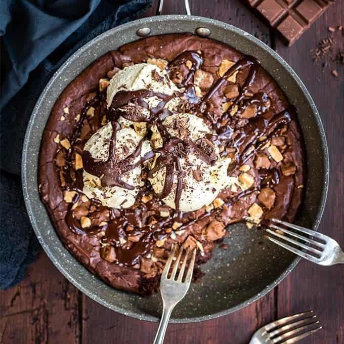 Triple Chocolate Skillet Brownie
