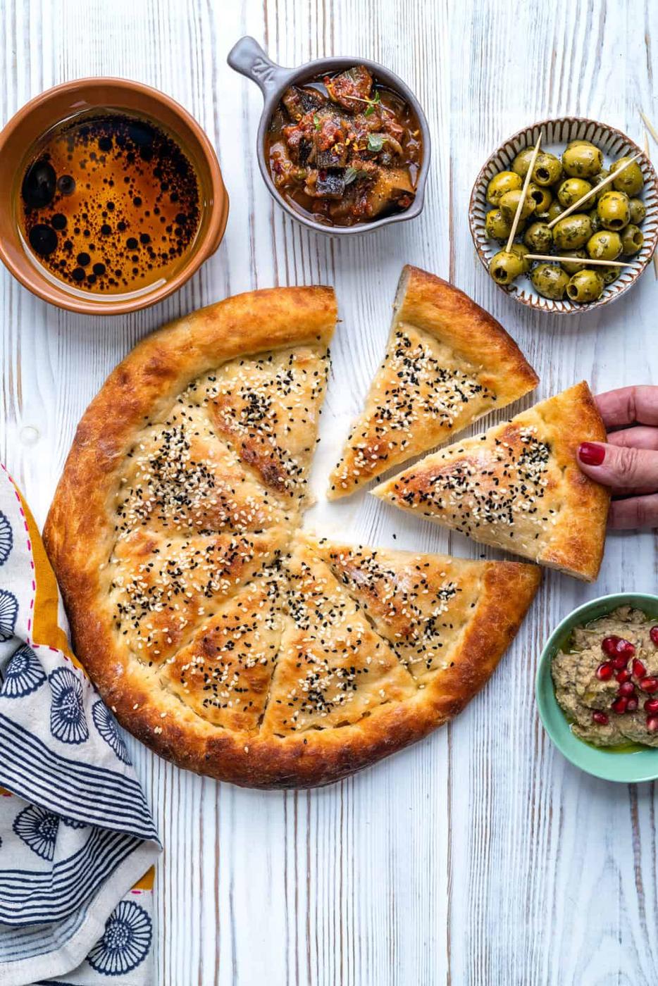 Turkish Bread – Easy, Vegan and No Knead!