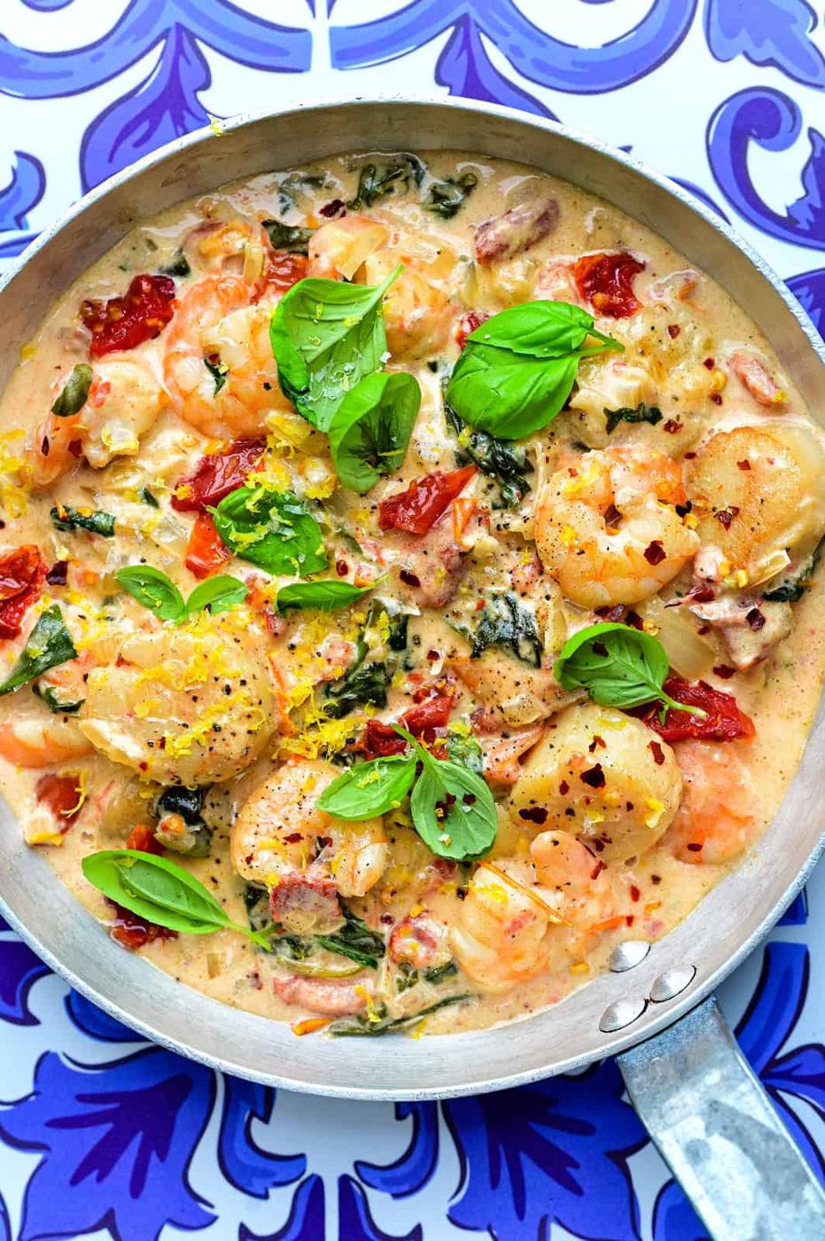 Tuscan Shrimp and Scallops Recipe