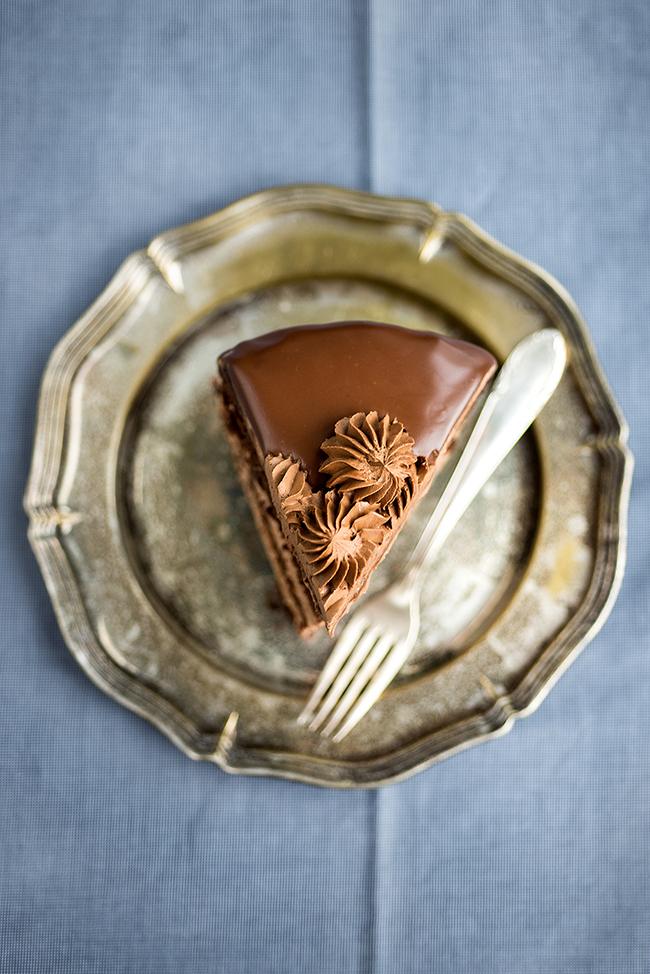 The ultimate chocolate Nutella layer cake, with three fudgy layers of chocolate sponge, whipped Nutella filling and glossy rich chocolate glaze.