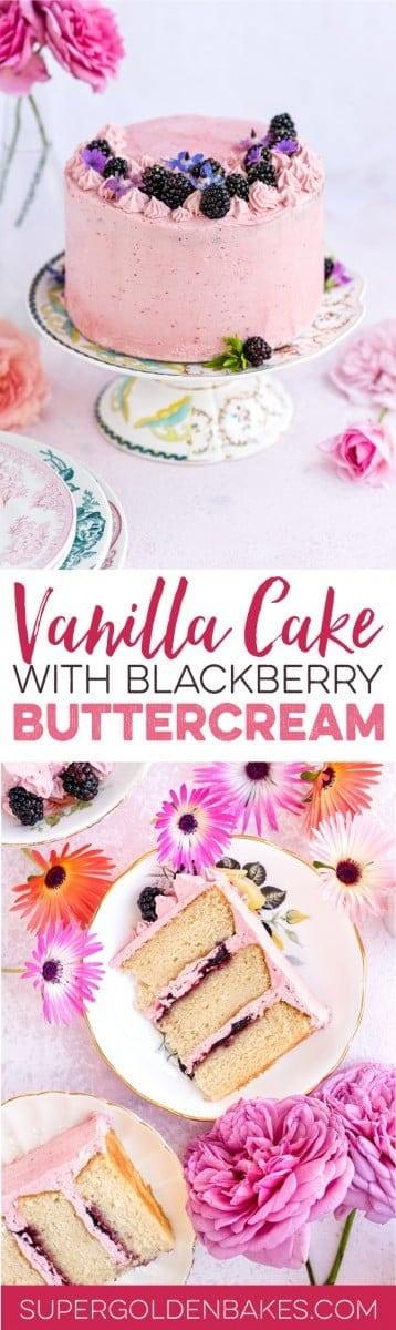 Vanilla layer cake with blackberry buttercream - perfect for birthdays and celebrations | Nusde